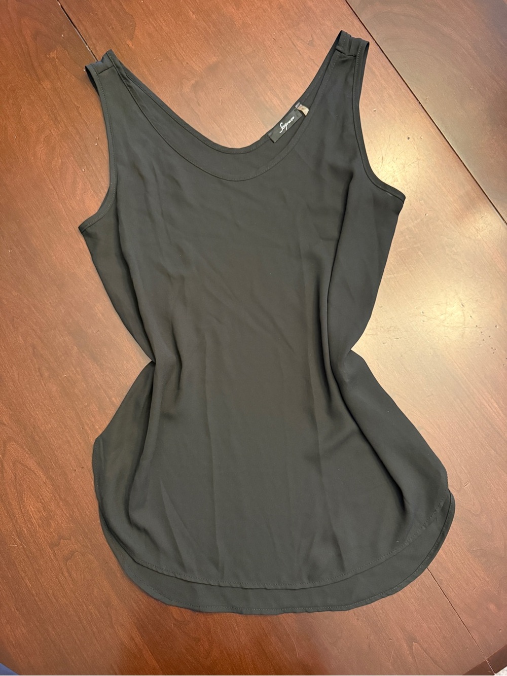Soprano Black Scoop-Neck Women's Tank Top